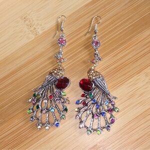 NEW Multi color Peacock Earrings